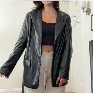Black leather blazer
